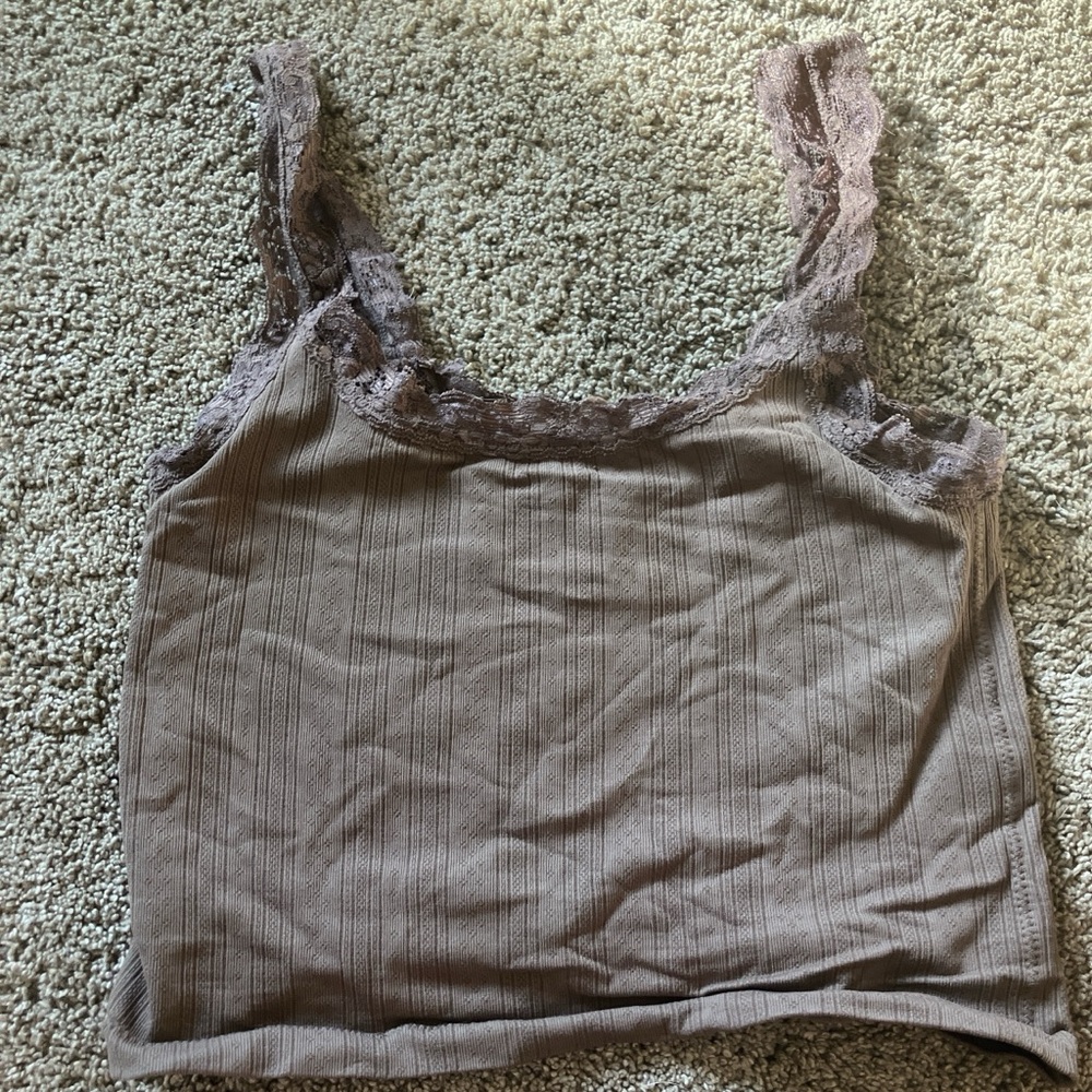 Lace Trimmed Tank Top